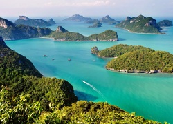 Morze, Wyspy, Łodzie, Koh Samui, Tajlandia