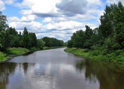 Rzeka, Vantaa, Las, Obłoki