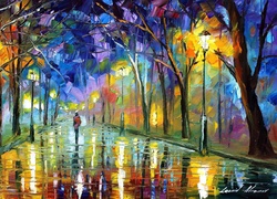 Park, Leonid Afremov, Obraz, Olej