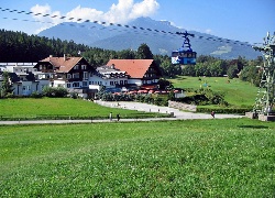 Tyrol, Góry, Las, Łąka, Wioska, Igls, Kolejka, Górska