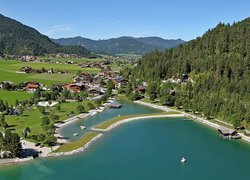 Tyrol, Góry, Lasy, Dolina, Jezioro, Achensee, Wioska, Archenkirch