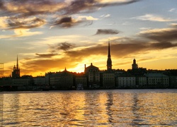 Zachód, Słońca, Sztokholm, Szwecja