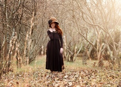 Dziewczyna, Las, Vintage