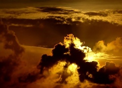 Chmury, Niebo, Zachód Słońca
