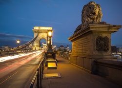 Budapeszt, Węgry, Most Łańcuchowy, Rzeka, Dunaj, Rzeźba, Lions