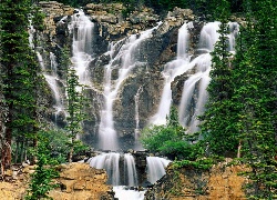 Kanada, Park Narodowy Jasper, Prowincja Alberta, Wodospad Tangle Creek Falls