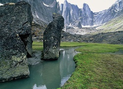 Park, Narodowy, Nahanni, Góry, Skały, Rzeka, Światło, Cień