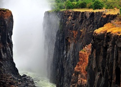 Wodospad, Wiktorii, Skały, Turyści, Zambia