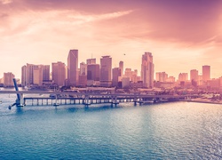 Stany Zjednoczone, Miami, Miasto, Most, Ocean