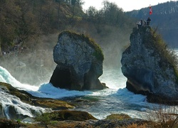Rzeka, Kamienie, Skały, Ludzie