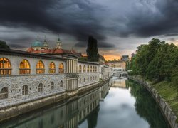 Słowenia, Lublana, Budynek, Rynek Centralny