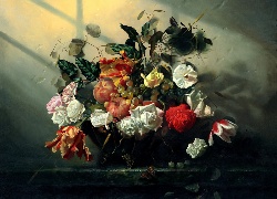 Aleksiej Antonow, Martwa Natura, Kwiaty, Owoce, Obraz