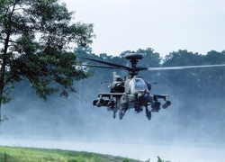 Helikopter, Boeing, Ah-64, Apache, Drzewo