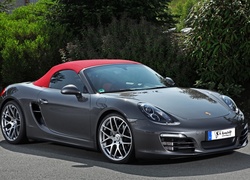 Porsche, Boxster, Sportowy, Parking, Drzewa