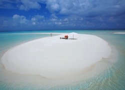 Ocean, Plaża, Kobieta, Malediwy