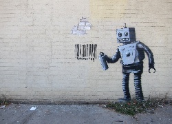 Robot, Banksy, Street art