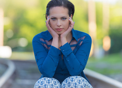 Brunetka, Modelka, Makijaż
