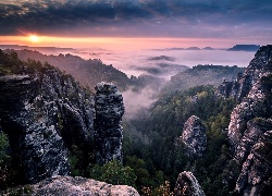 Góry, Chmury, Zachód Słońca