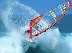 Windsurfing,deska , fala , morze