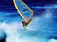 Windsurfing,na fali