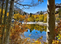 Stany Zjednoczone, Stan Kalifornia, Park Narodowy Yosemite, Jezioro, Góry, Drzewa Jezioro