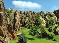 Kantabria, Natural, Park, Cabarceno, Skały, Drzewa