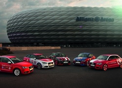 Stadion, Allianz Arena, Monachium, Niemcy, Samochody, Audi