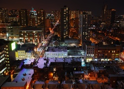 Toronto, Panorama, Miasta, Nocą