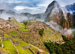 Machu Picchu, Góry, Mgła, Peru