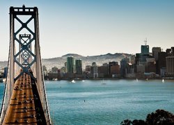Most, Rzeka, Łódki, Wieżowce, Panorama, Miasta, Góry, San Francisco