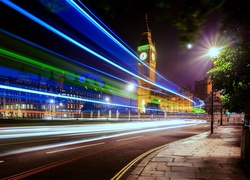 Ulica, Światła, Prędkość, Big Ben, Londyn, Anglia