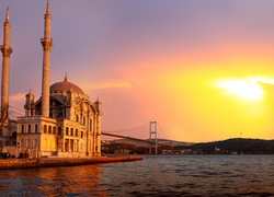 Turcja, Istambuł, Meczet, Morze, Zachód, Słońca