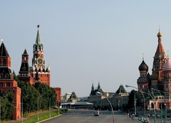 Cerkwie, Kreml, Moskwa, Panorama, Miasta, Rosja