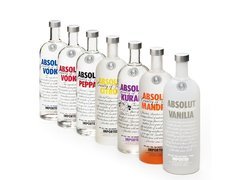 Vodka, absolut, kolorowe napisy