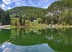 Jezioro, Góry, Lasy, Domy