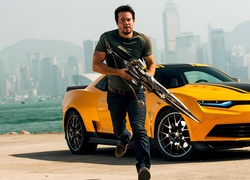 Film, Transformers 4, Mark Wahlberg, Żółty, Camaro SS, Aktor