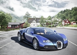 Niebieskie, Bugatti, Veyron, Ulica, Domy