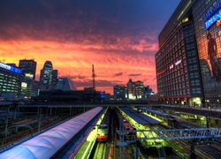 Japonia, Tokio, Miasto, Dworzec, Pociąg