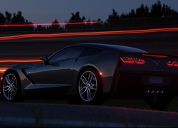 Chevrolet, Corvette, Stingray, C7, Noc, Blask