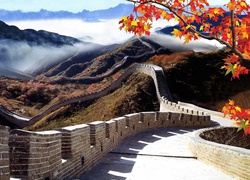 Góry, Lasy, Mgła, Fragment, Wielkiego, Muru, Chińskiego