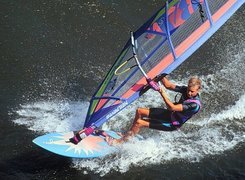 Windsurfing,deska, żagiel , morze