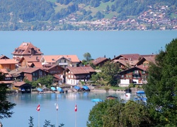 Miasteczko, Jezioro, Brienz, Szwajcaria