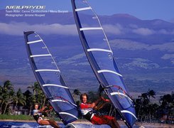 Windsurfing, Krajobraz,deska, żagiel , morze