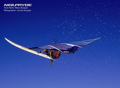 Windsurfing, deska, żagiel, morze, niebo