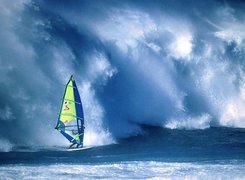 Windsurfing,deska, żagiel , morze,fala