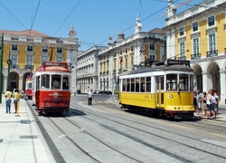 Lizbona, Fragment, Miasta, Kamienice, Tramwaje