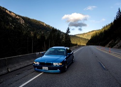 Droga, Góry, Niebieskie, BMW