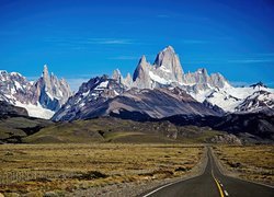 Góra, Fitz Roy, Równina, Droga, Patagonia