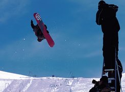 Snowbording,deska ,śnieg, zima , wyciąg