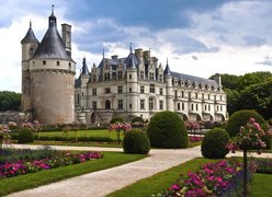 Zamek, Chenonceau, Francja, Ogród